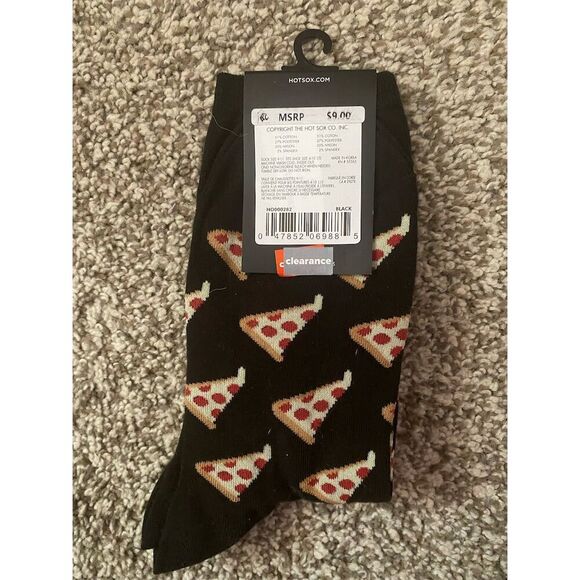 Hot Sox Women's Pizza Slice Crew Socks Multicolor Fall Fashion - Picture 2 of 2